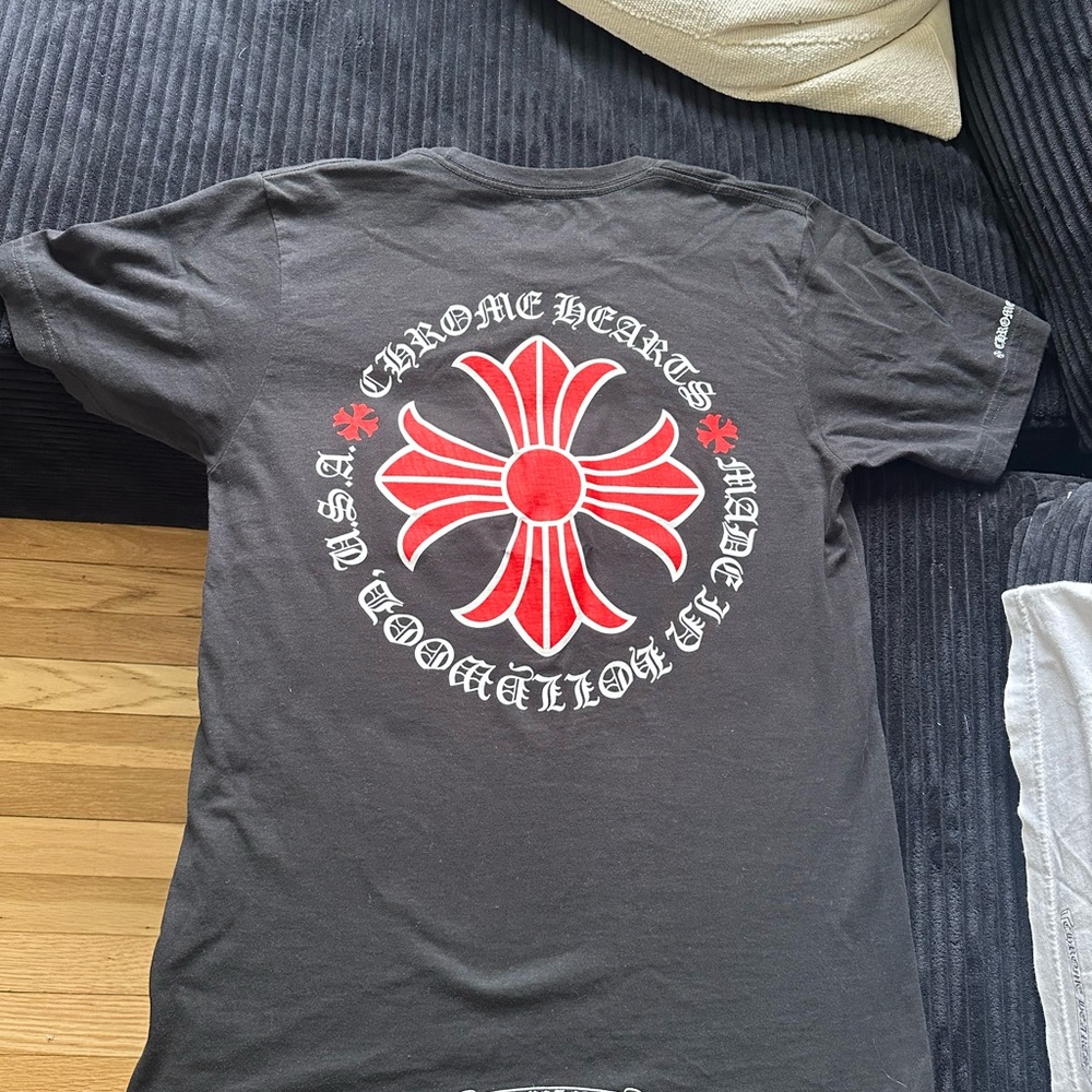 Chrome Hearts Black and Red Short Sleeve Tee